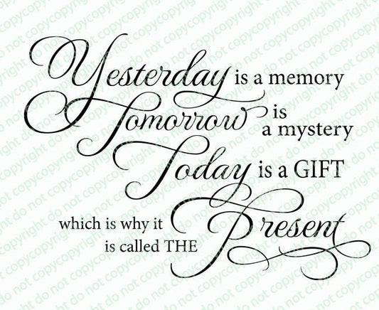 Yesterday Is A Memory Funeral Quote Word Art - The Funeral Program Site