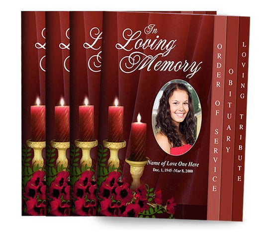 You Design, We Print 8 - Sided Graduated Fold Funeral Program (Pack of 50) - The Funeral Program Site