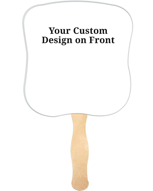 Your Design Card Stock Memorial Fan With Handle (Pack of 10) - The Funeral Program Site