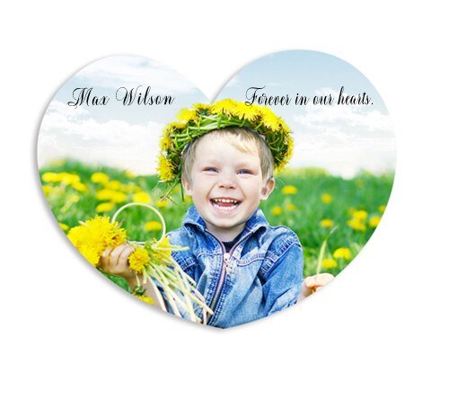 Your Photo Heart Plastic Refrigerator Magnet - The Funeral Program Site