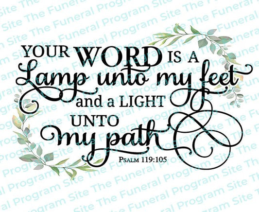 Your Word Is A Lamp Bible Verse Word Art - The Funeral Program Site
