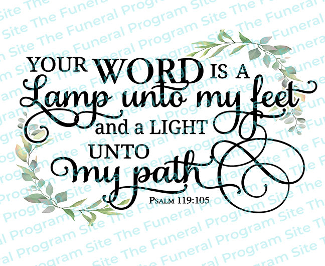 Your Word Is A Lamp Bible Verse Word Art.